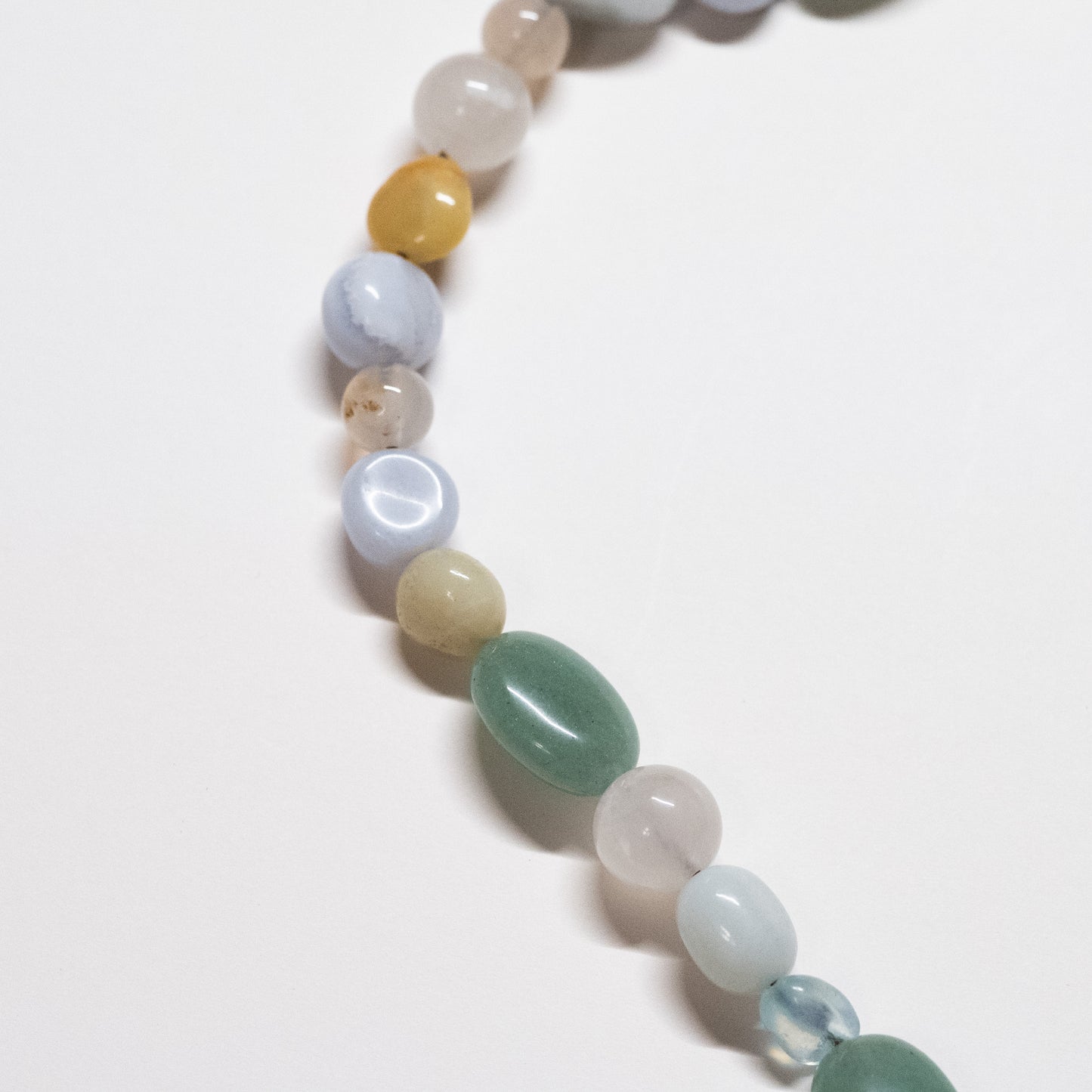 Multi-colour Gemstone Necklace with Ceramic Flower Charm