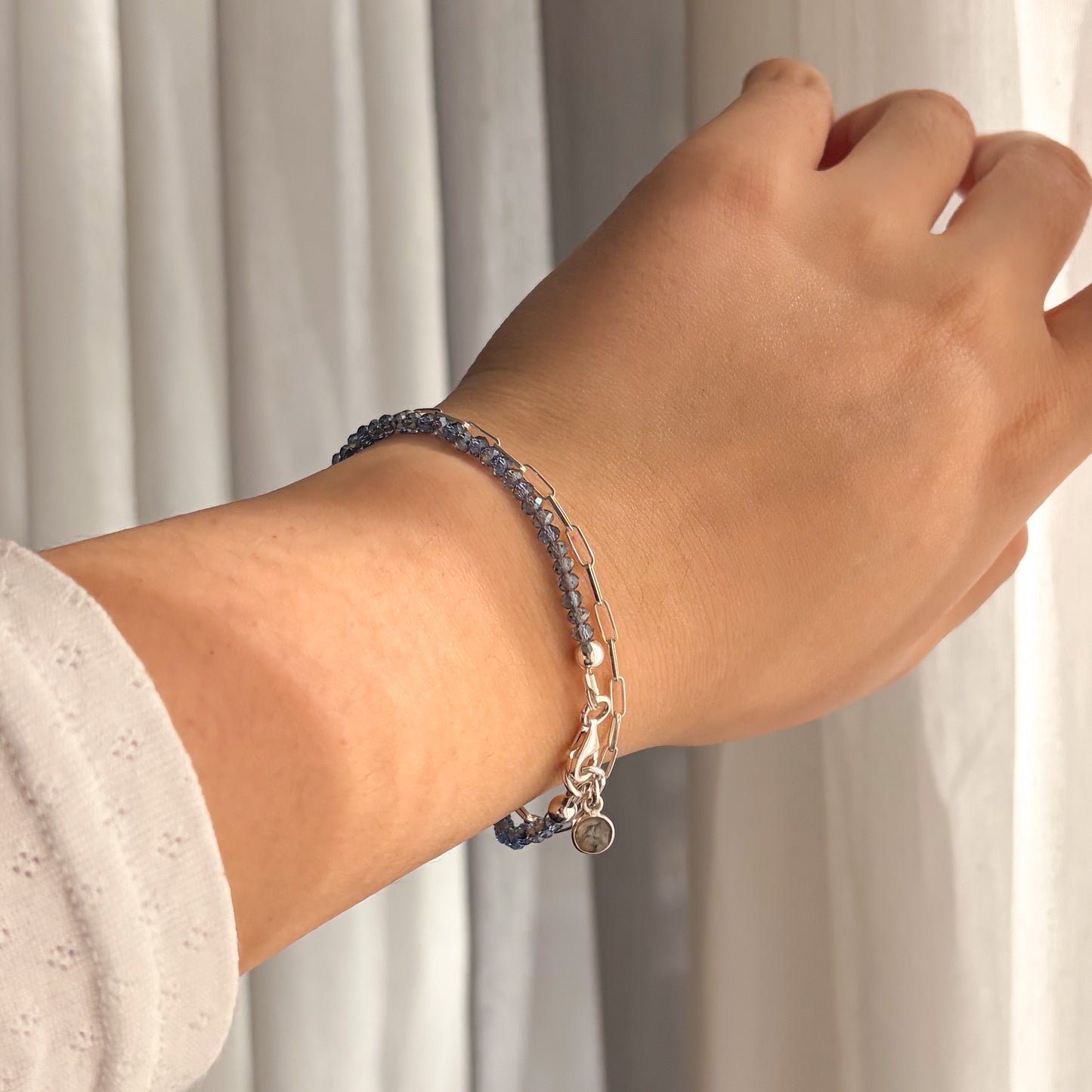 Beaded Mini Bracelet - Stormy Grey