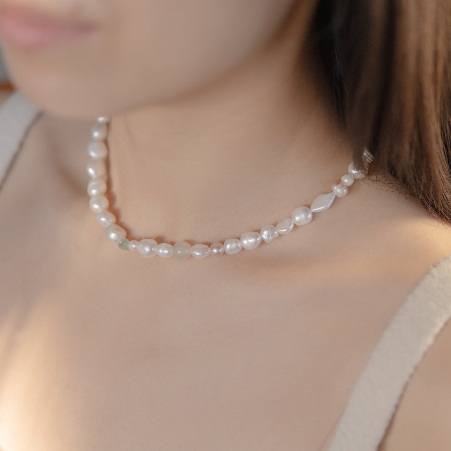 Pearl + Gem Accent Necklace