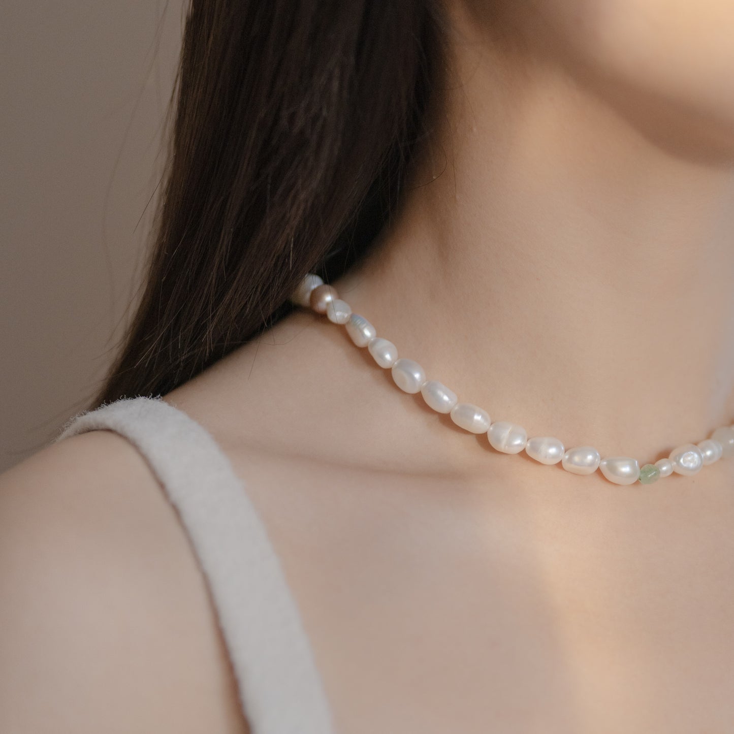 Pearl + Gem Accent Necklace