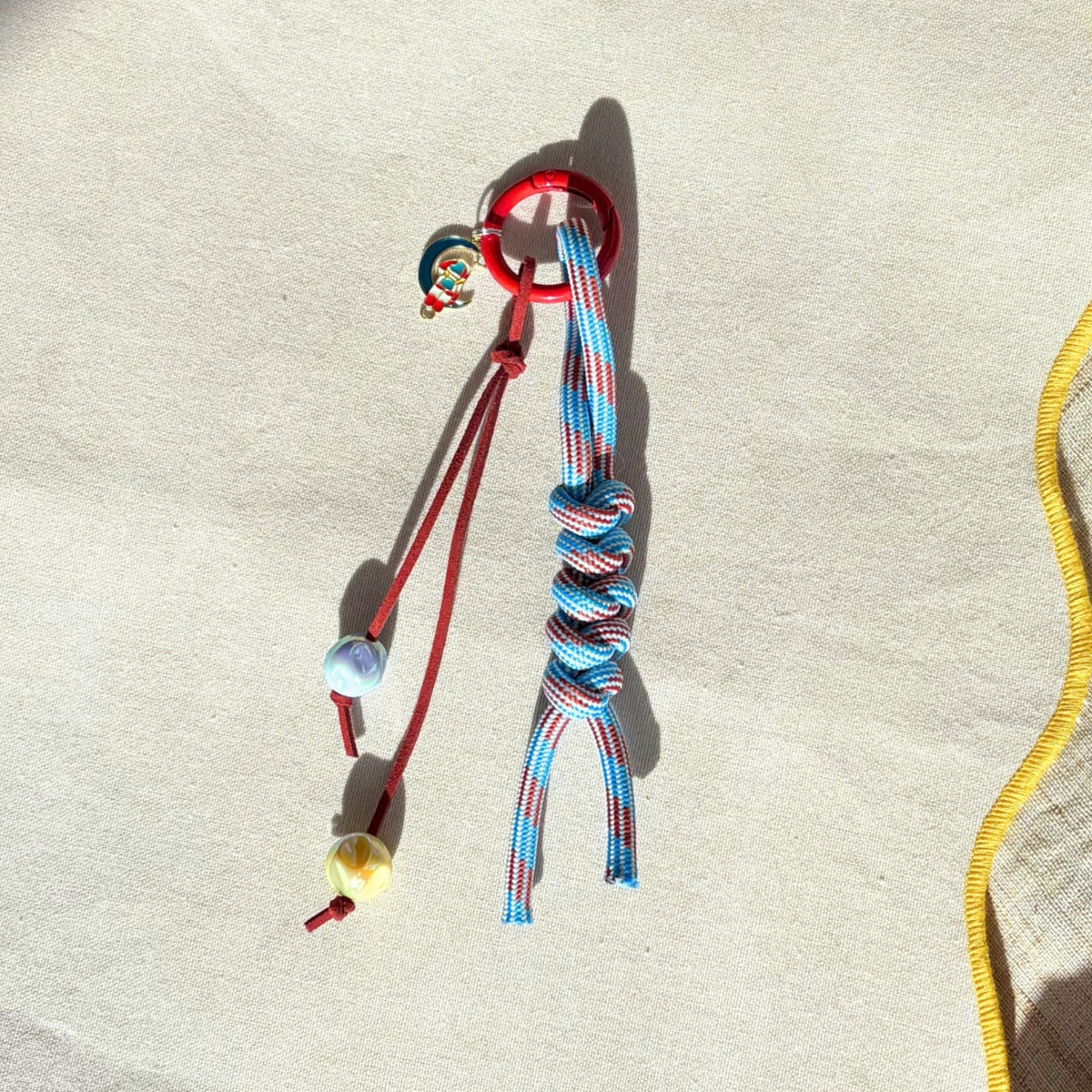 Hand-knotted Paracord Bag Charm With Astronaut Enamel Charm