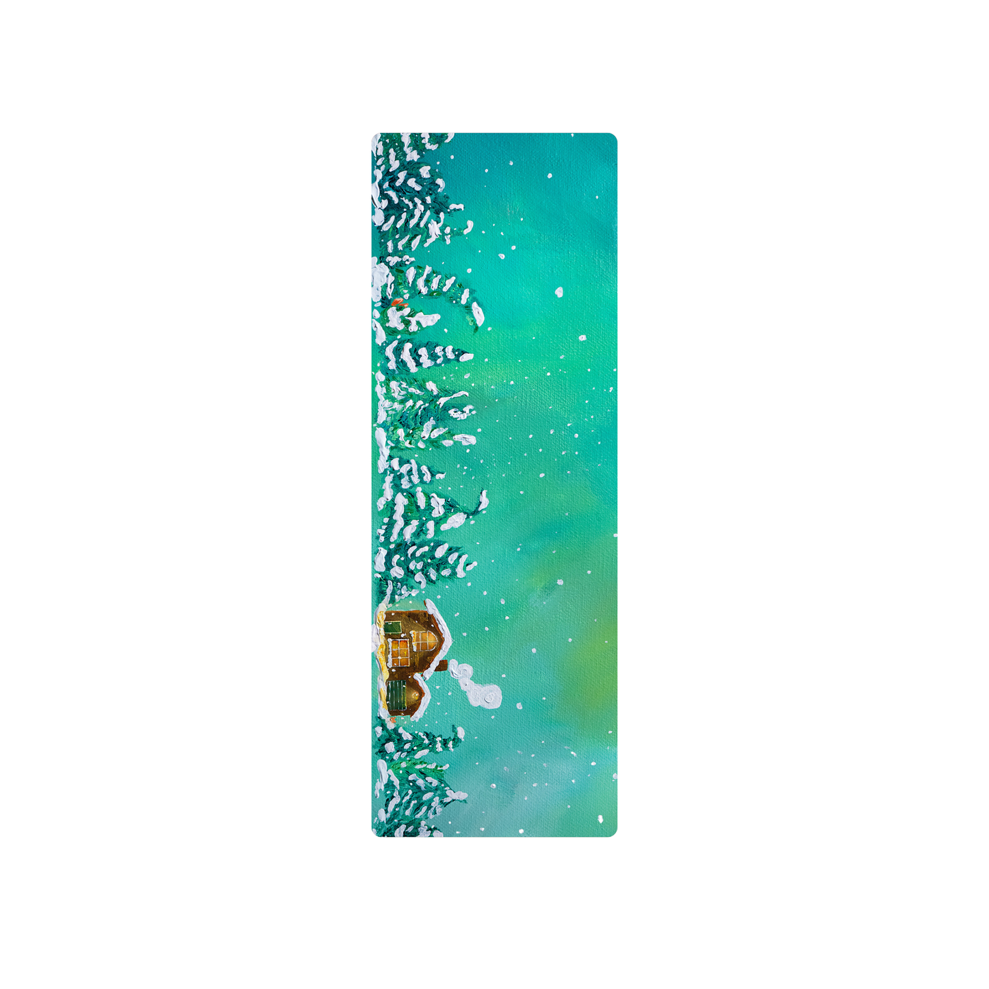 Snowy Landscape Bookmark With Ribbon