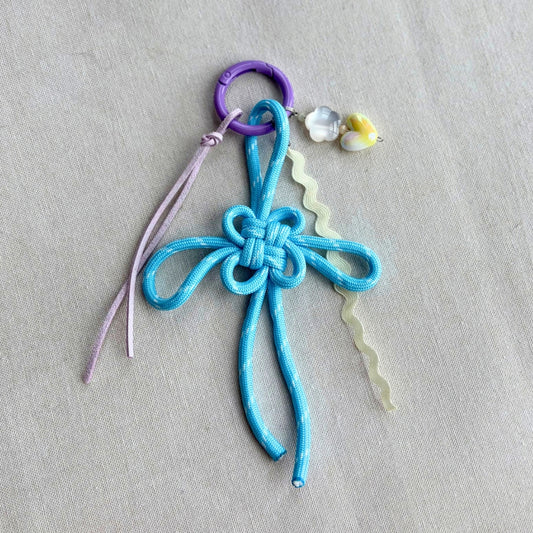 Auspicious Hand-knotted Bag Charm - Light Blue