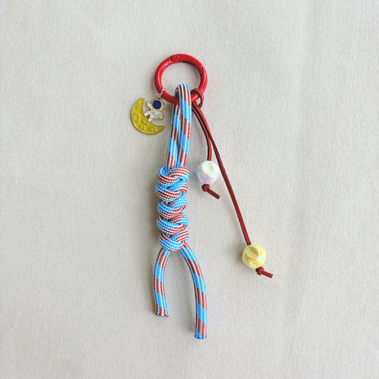 Hand-knotted Paracord Bag Charm With Astronaut Enamel Charm