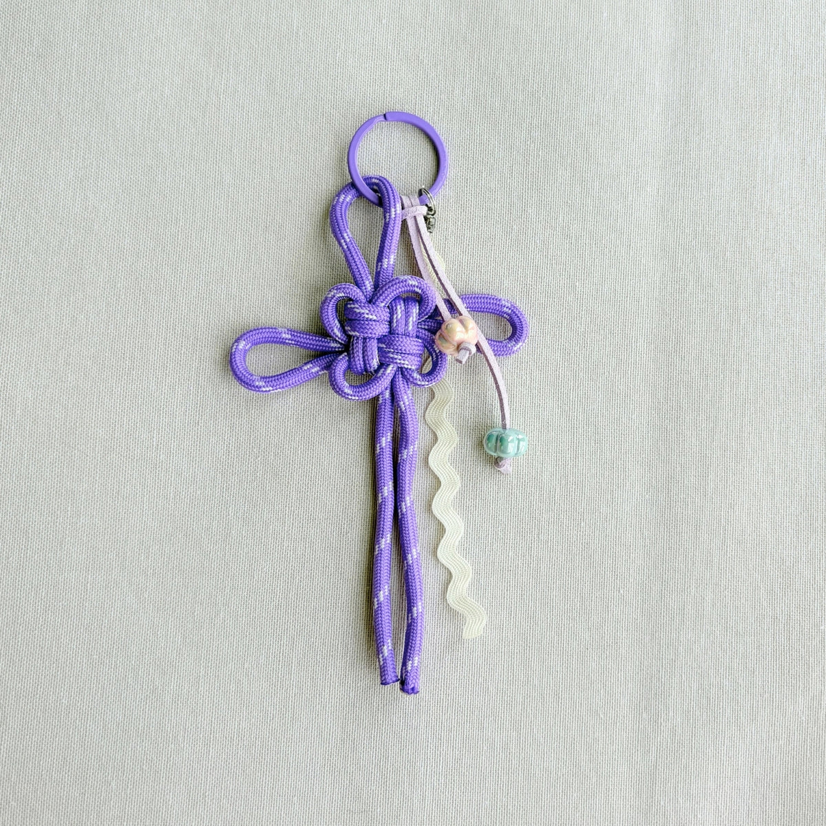 Auspicious Hand-knotted Bag Charm/Keychain - Purple