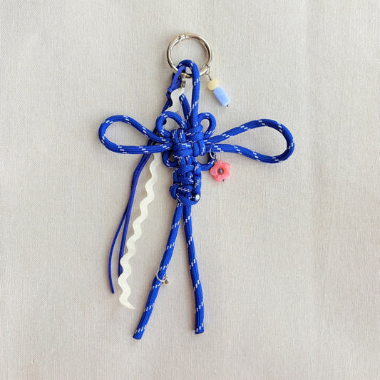Auspicious Hand-knotted Bag Charm - Cobalt Blue