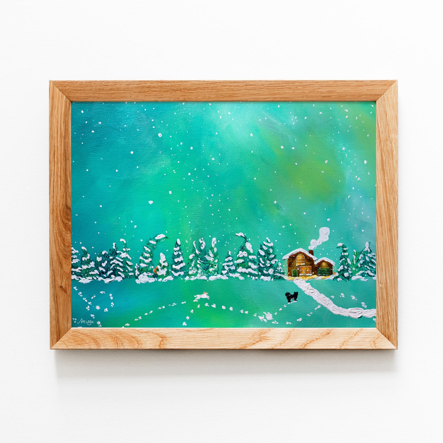 Snowy Cabin Art Print