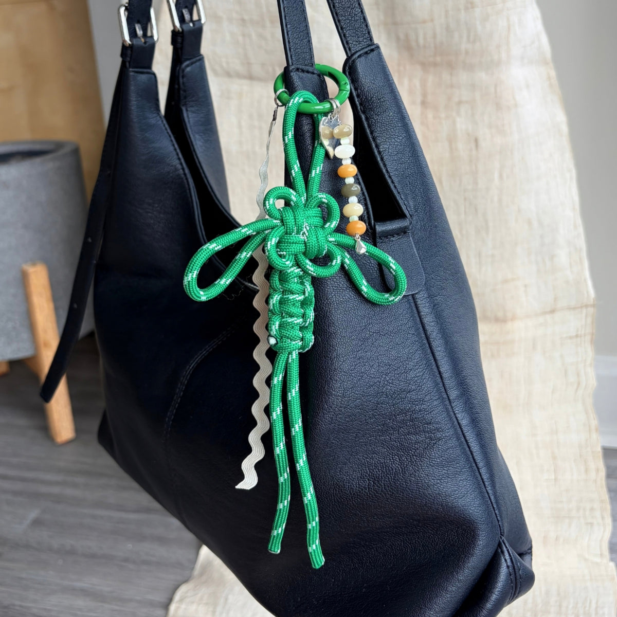 Auspicious Hand-knotted Bag Charm - Green
