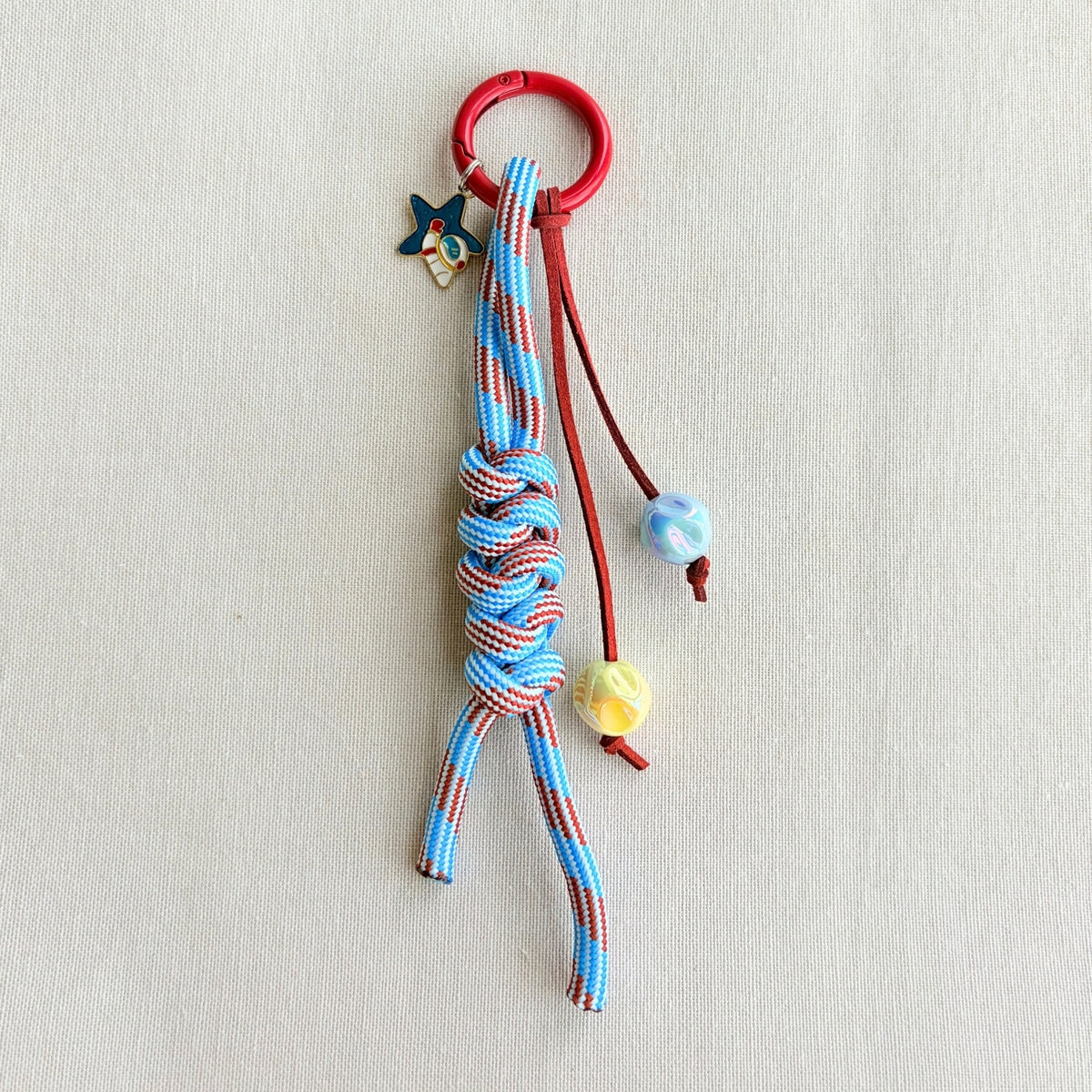 Hand-knotted Paracord Bag Charm With Astronaut Enamel Charm
