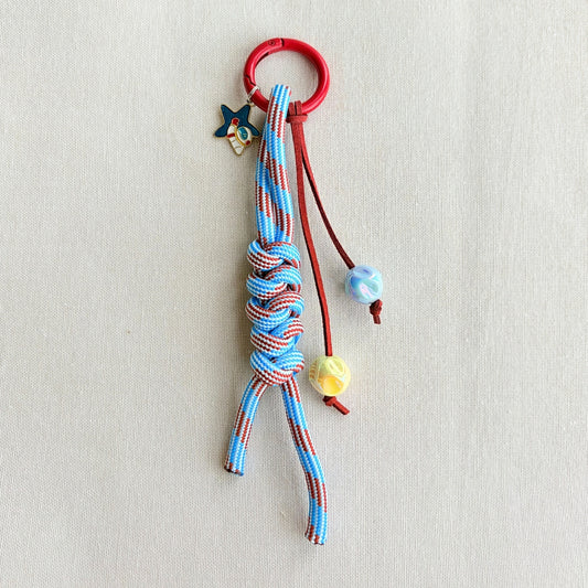 Hand-knotted Paracord Bag Charm With Astronaut Enamel Charm