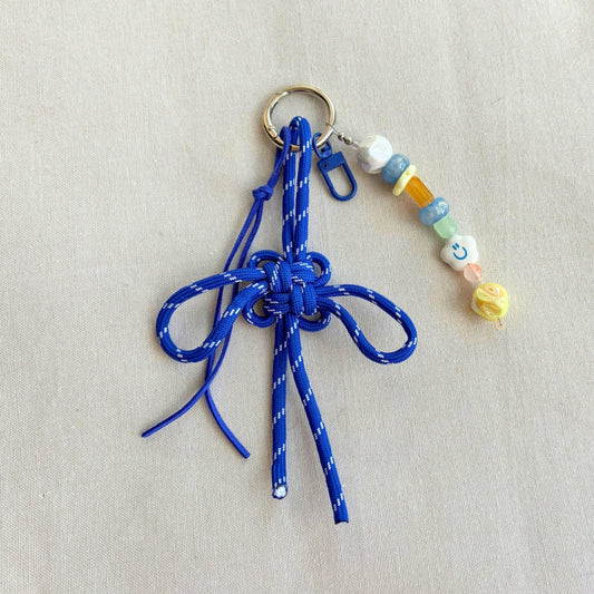 Auspicious Hand-knotted Bag Charm - Cobalt Blue