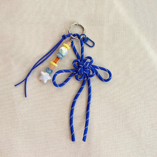 Auspicious Hand-knotted Bag Charm - Cobalt Blue