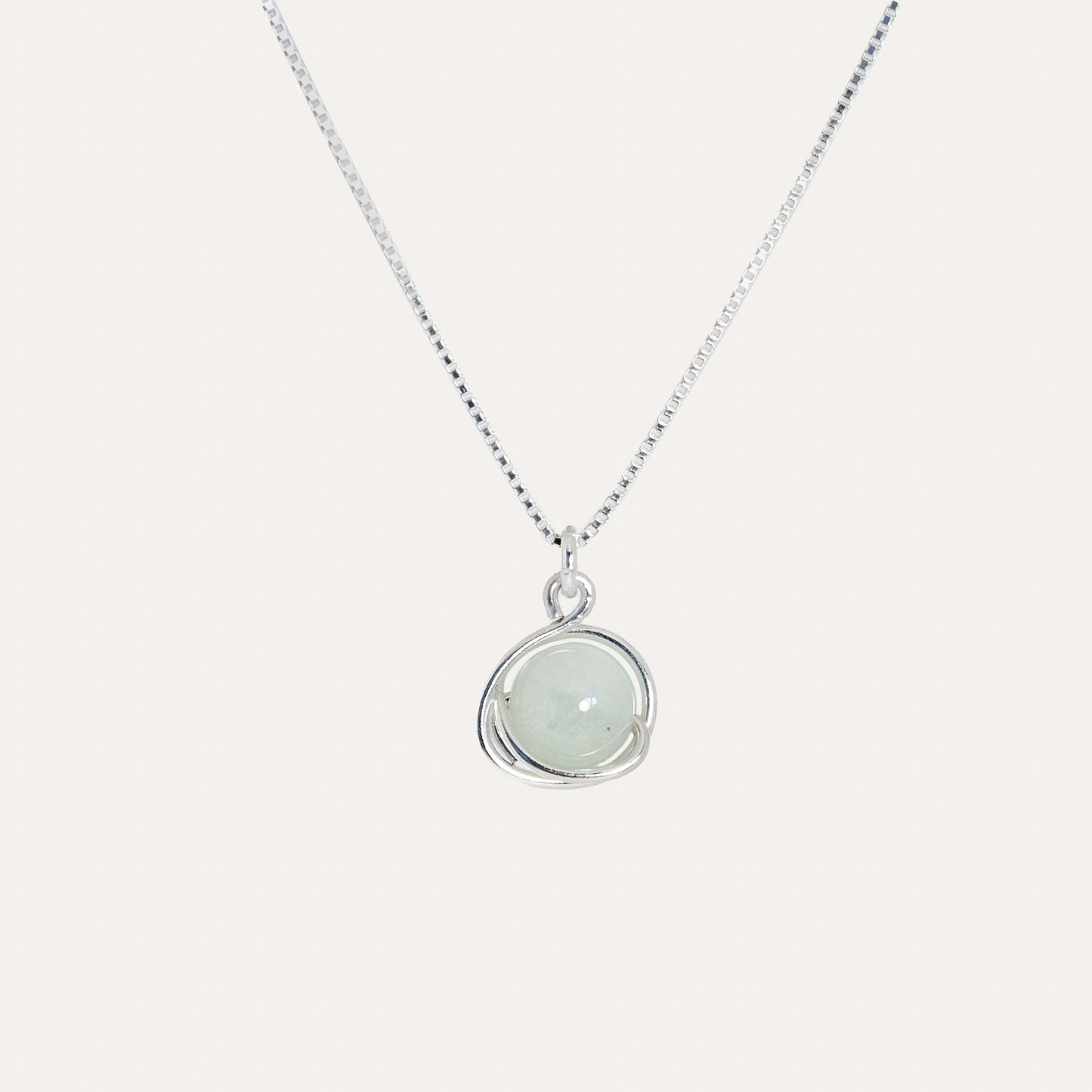 Aquamarine Planet Pendant Necklace