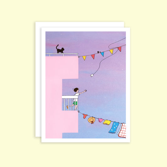 Building With Boy Greeting Card