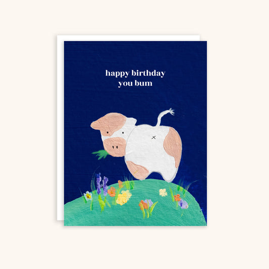Happy Birthday You Bum Greeting Card