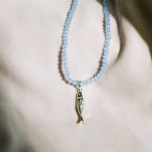 Beaded Fish Charm Necklace