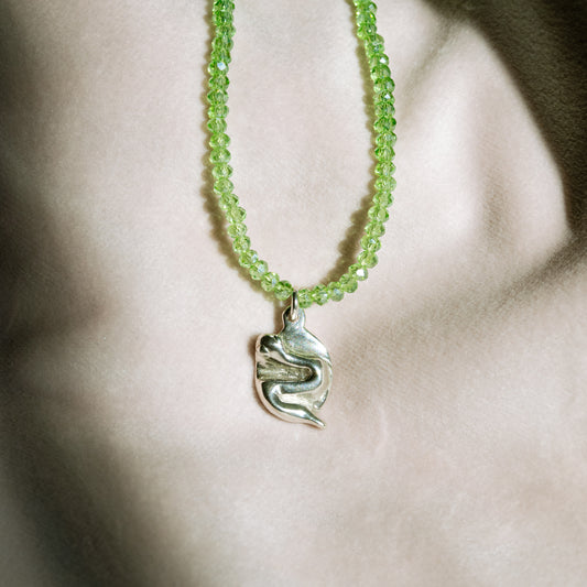 Beaded Snake Charm Necklace