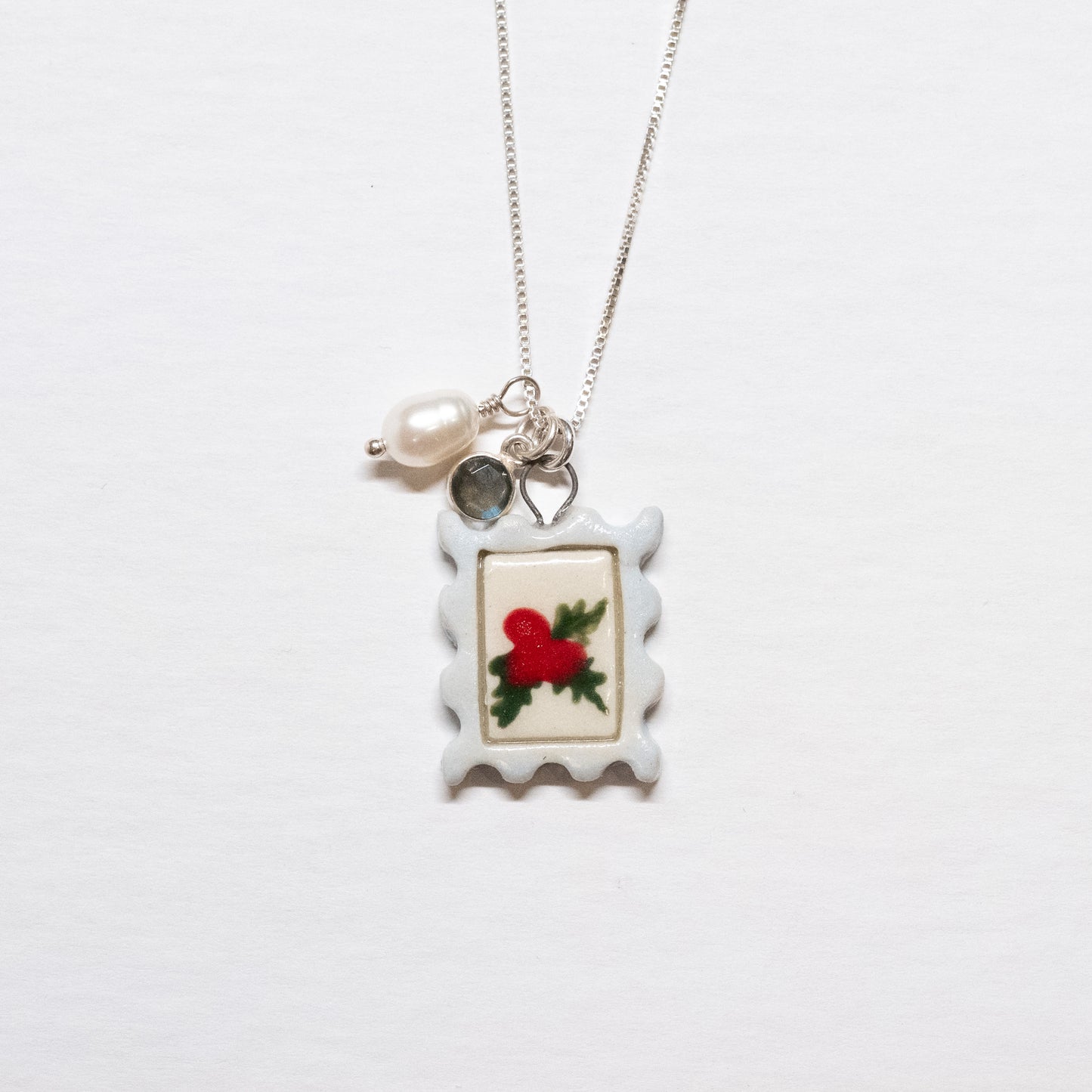Ceramic Stamp Pendant Necklace