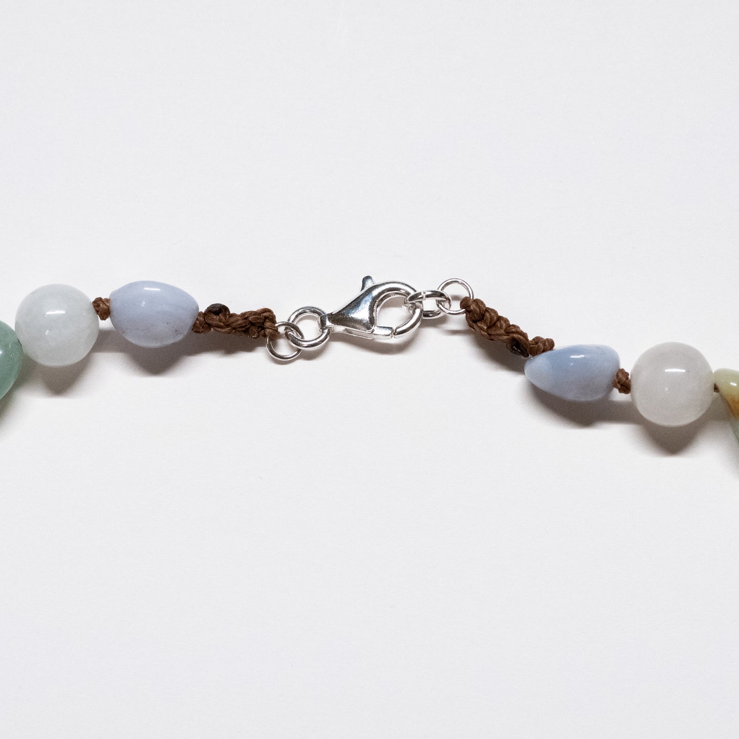 Multi-colour Gemstone Necklace with Ceramic Flower Charm