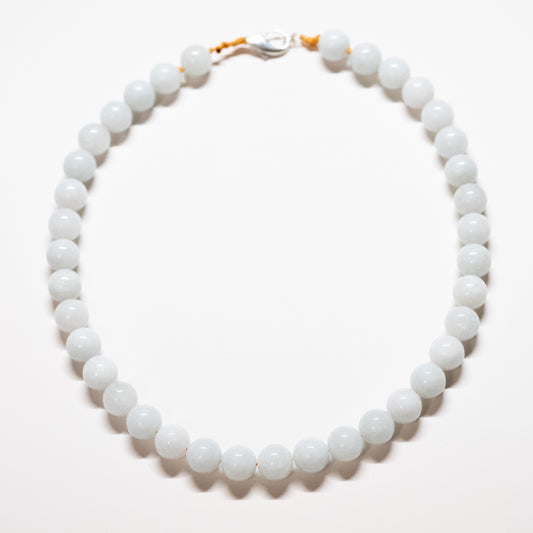 Chunky Beaded Necklace - Blue Jade