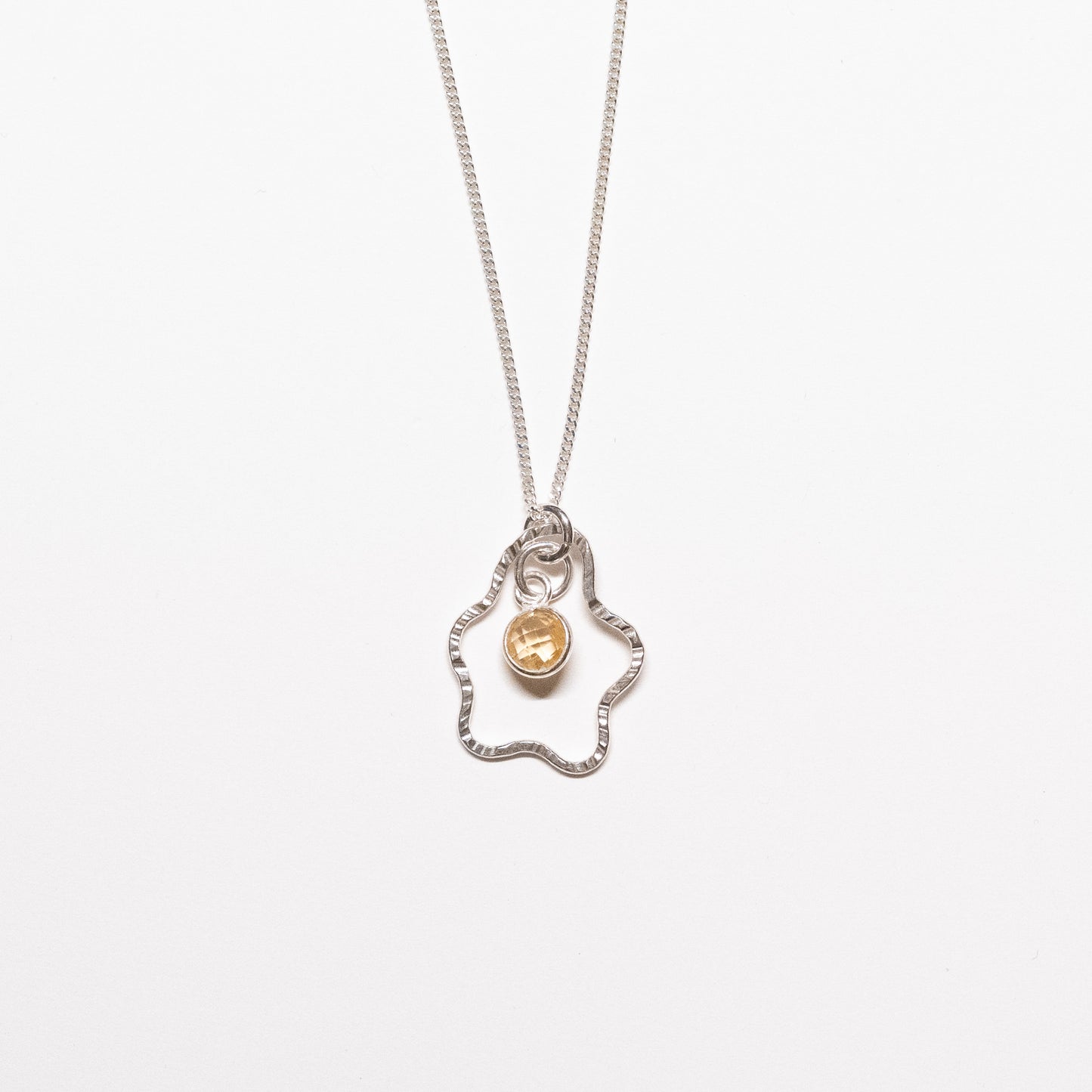 Squiggly Pendant Necklace with Citrine