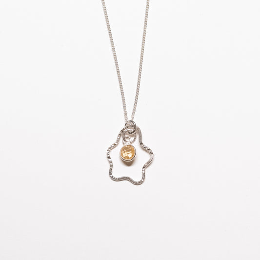 Squiggly Pendant Necklace with Citrine
