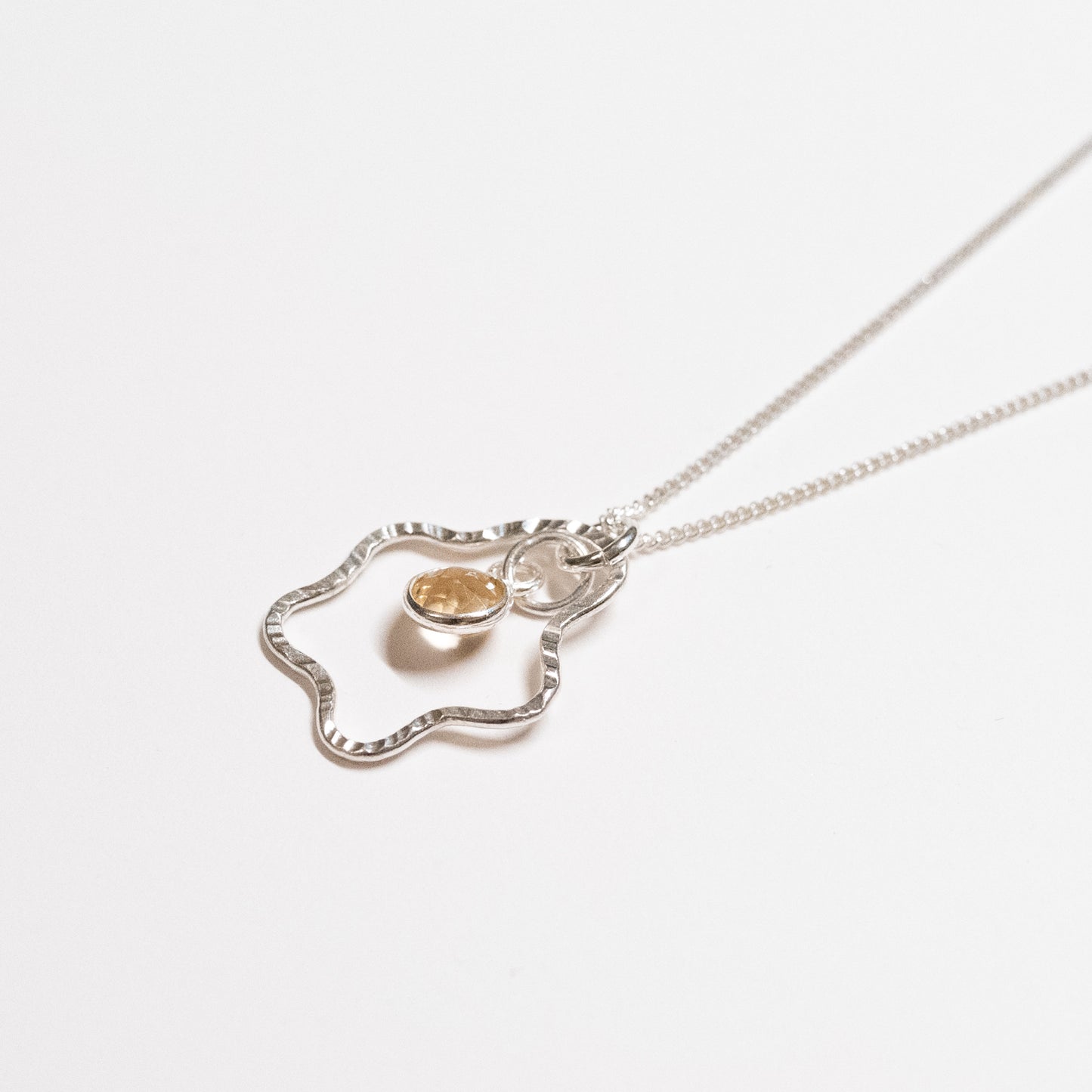 Squiggly Pendant Necklace with Citrine