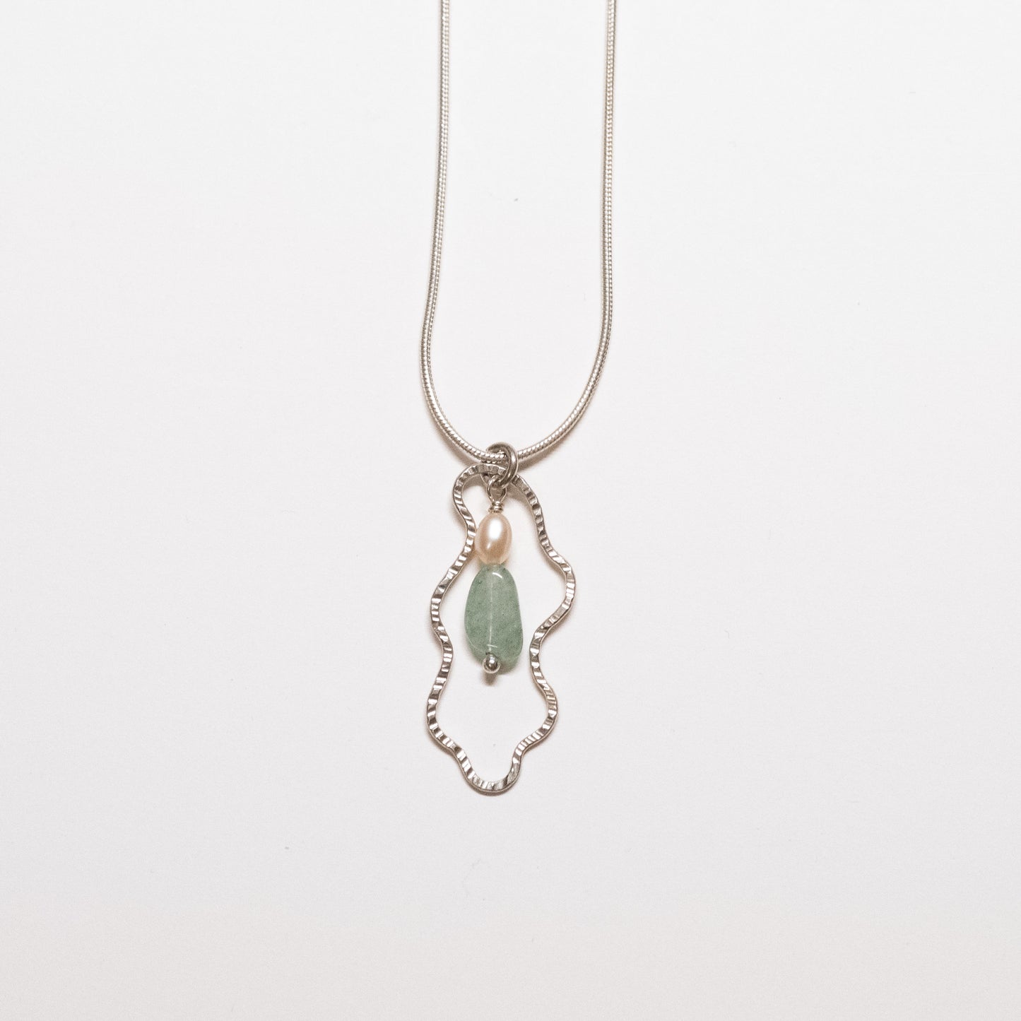 Squiggly Pendant Necklace - Aventurine