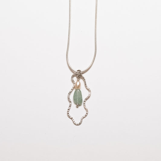 Squiggly Pendant Necklace - Aventurine