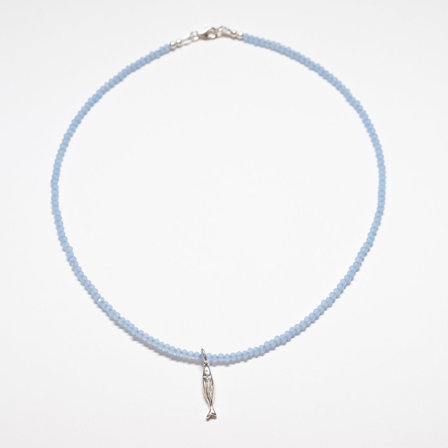 Beaded Fish Charm Necklace - 17"