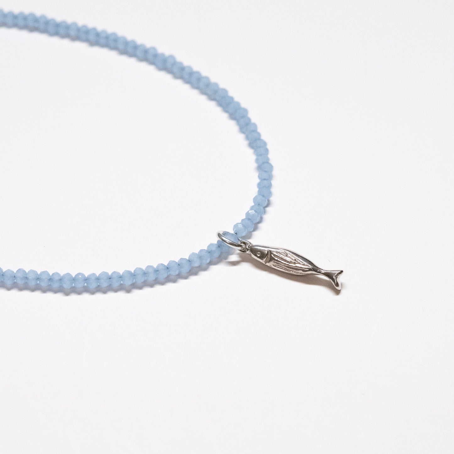 Beaded Fish Charm Necklace - 17"