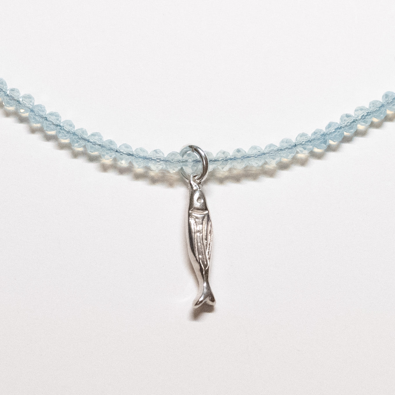 Beaded Fish Charm Necklace - 19"