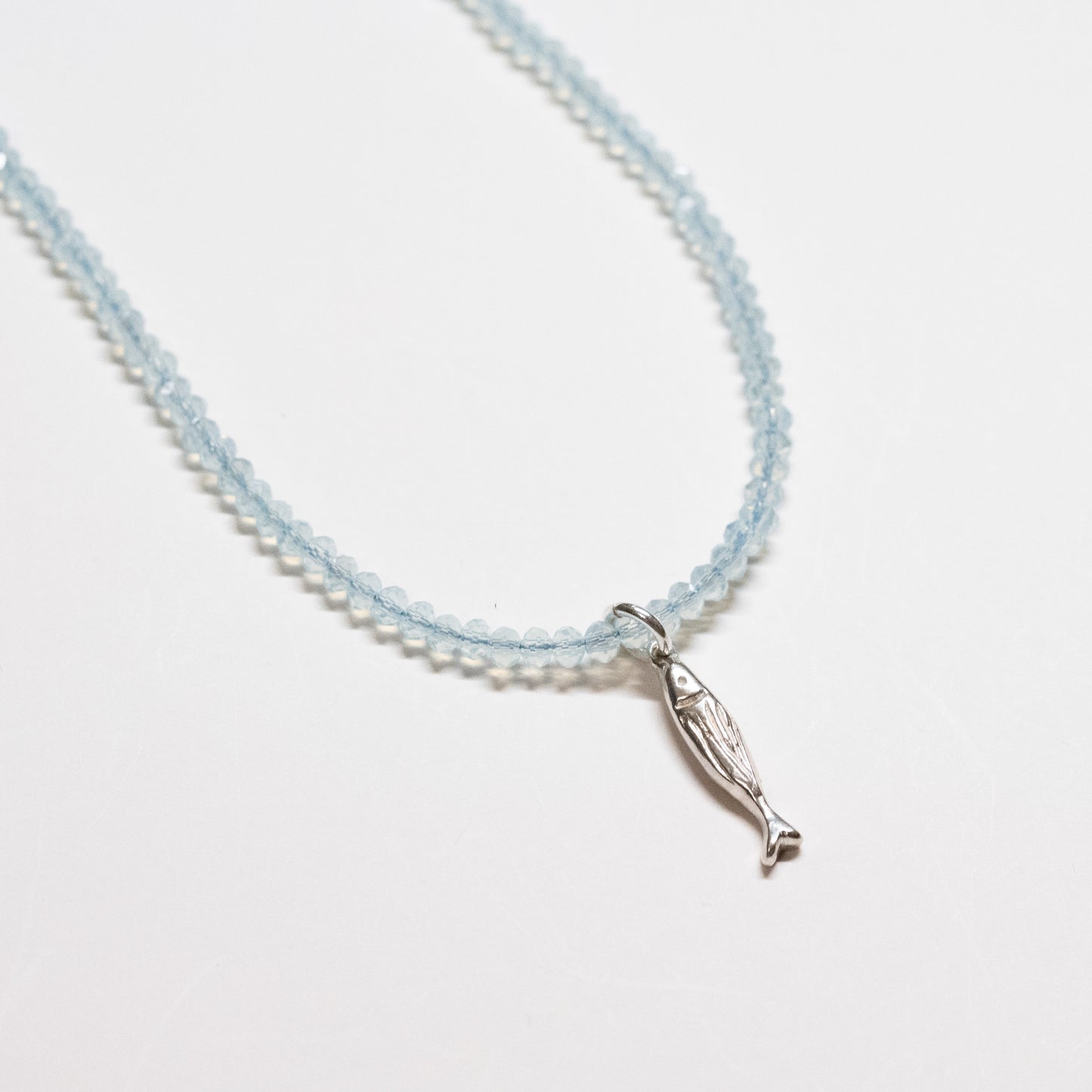 Beaded Fish Charm Necklace - 19"