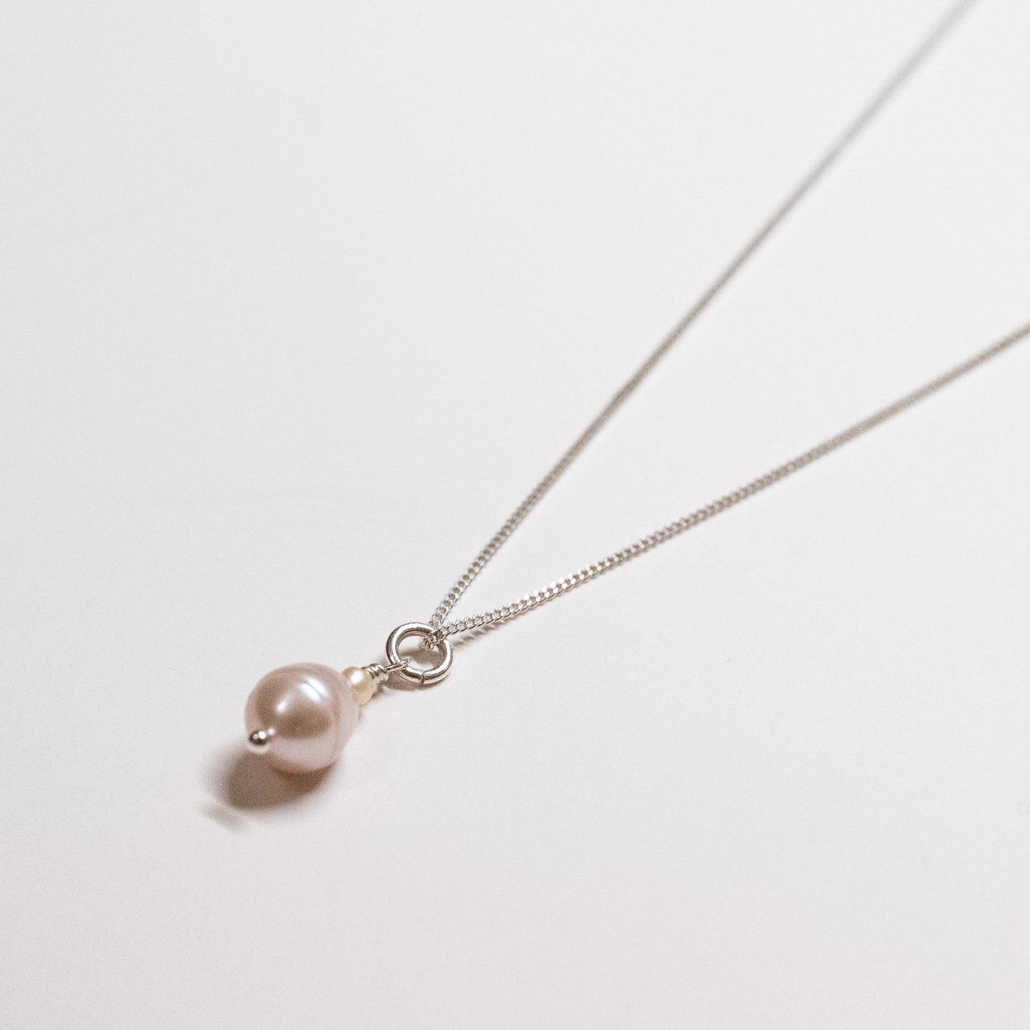 Rose + Rice Pearl Pendant Necklace