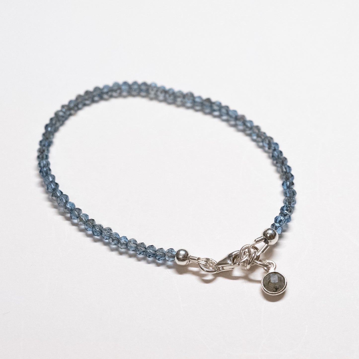 Beaded Mini Bracelet - Stormy Blue with Labradorite