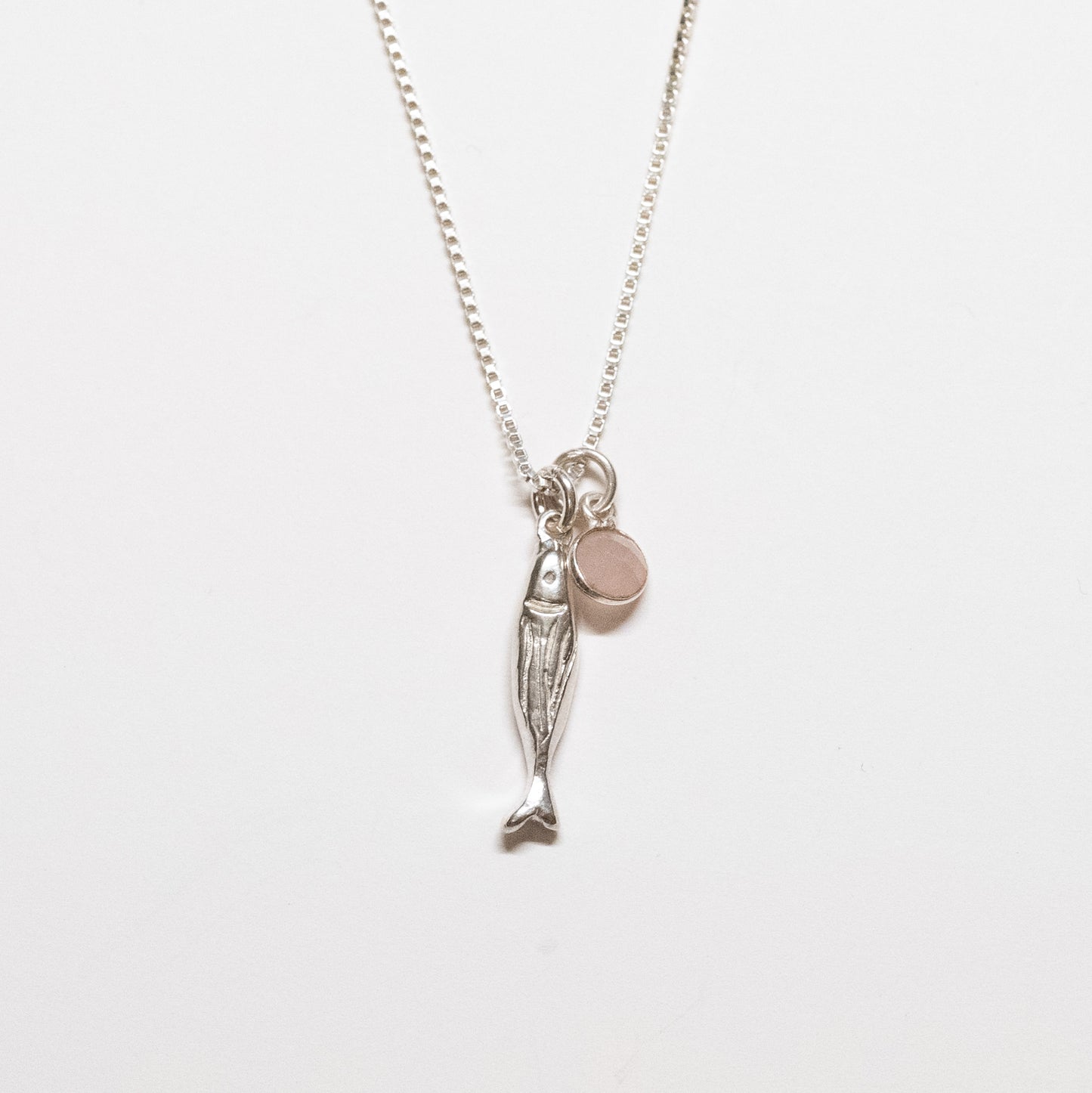 Rose Quartz + Spiral Charm Cluster Necklace
