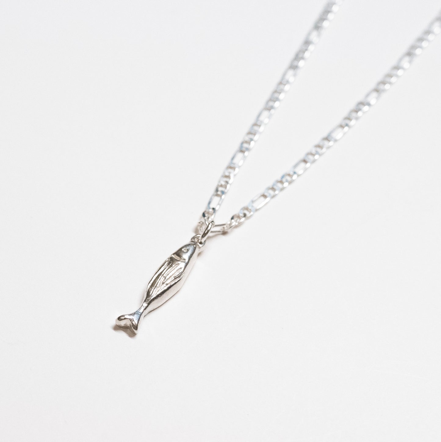 Fish Charm Necklace on Figaro Chain
