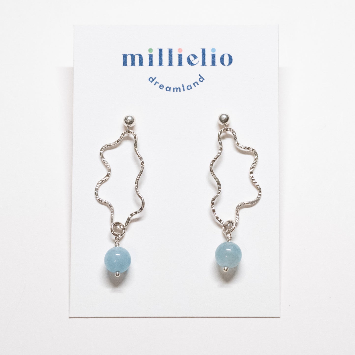 Wavy Stud Drop - Aquamarine