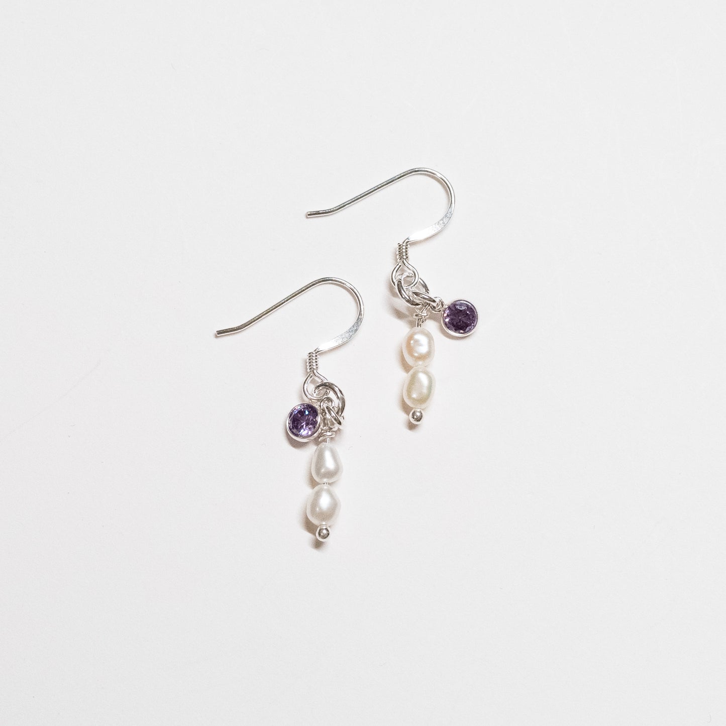 Amethyst + Pearl Cluster Earring