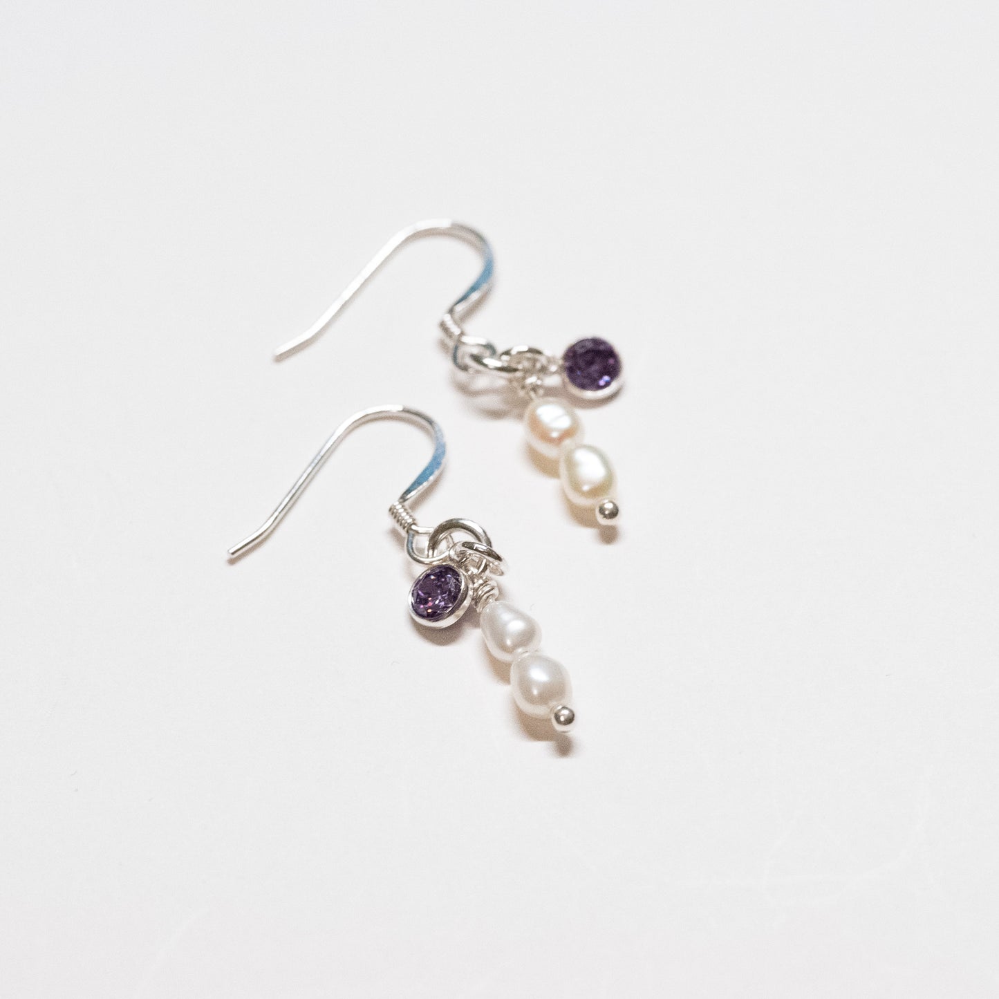 Amethyst + Pearl Cluster Earring