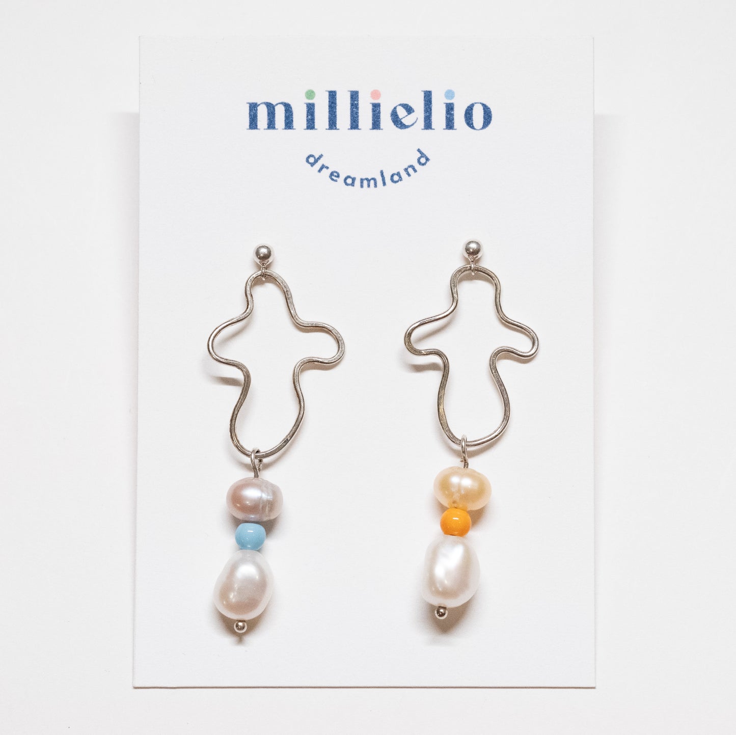 Hand-formed Colour Offset Earrings