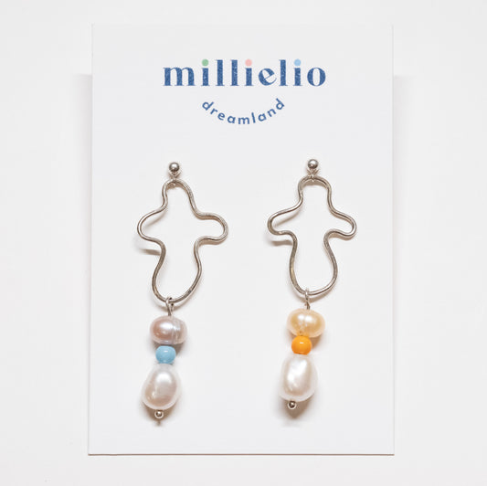 Hand-formed Colour Offset Earrings
