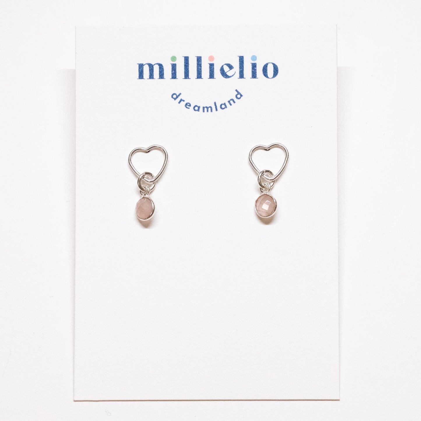 Heart Studs - Rose Quartz