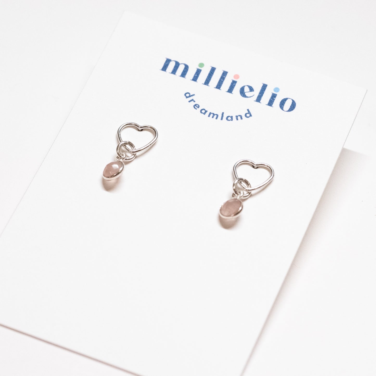 Heart Studs - Rose Quartz