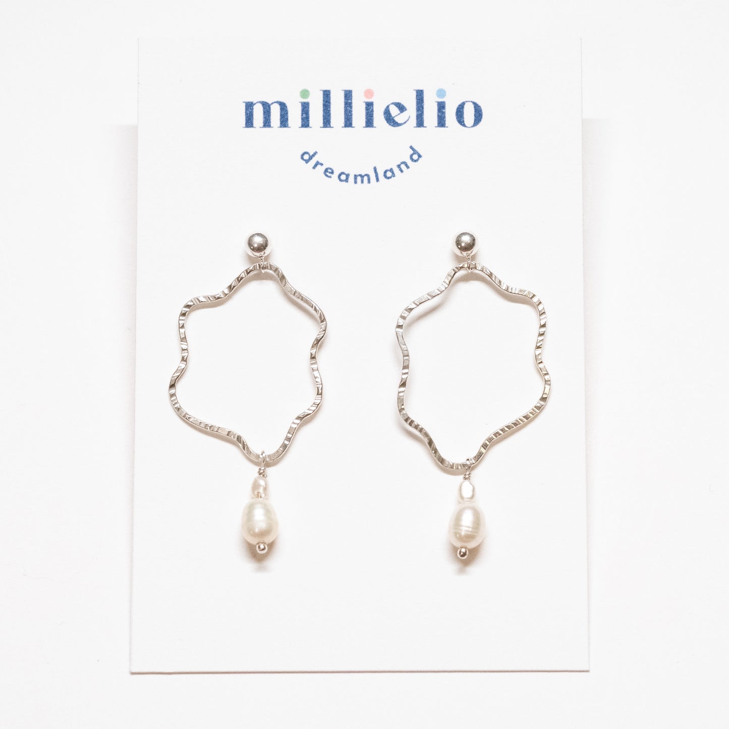 Squiggly Earrings - Large + Small Pearls