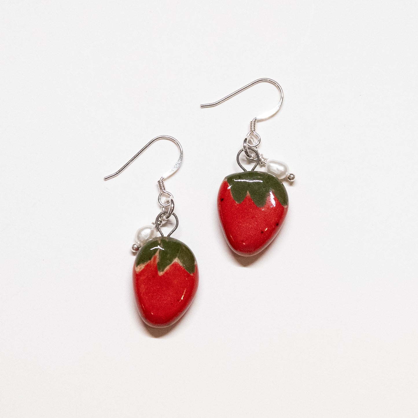 Ceramic Strawberry Earrings