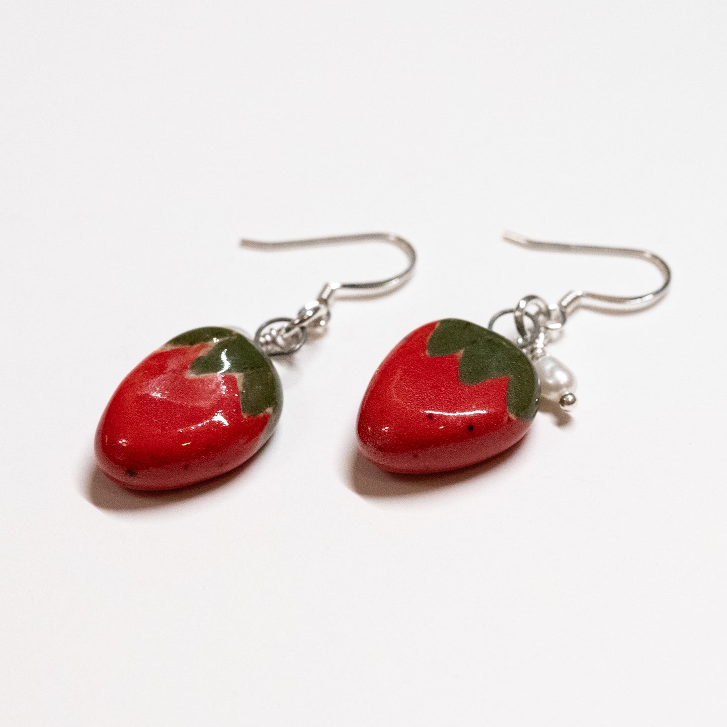 Ceramic Strawberry Earrings
