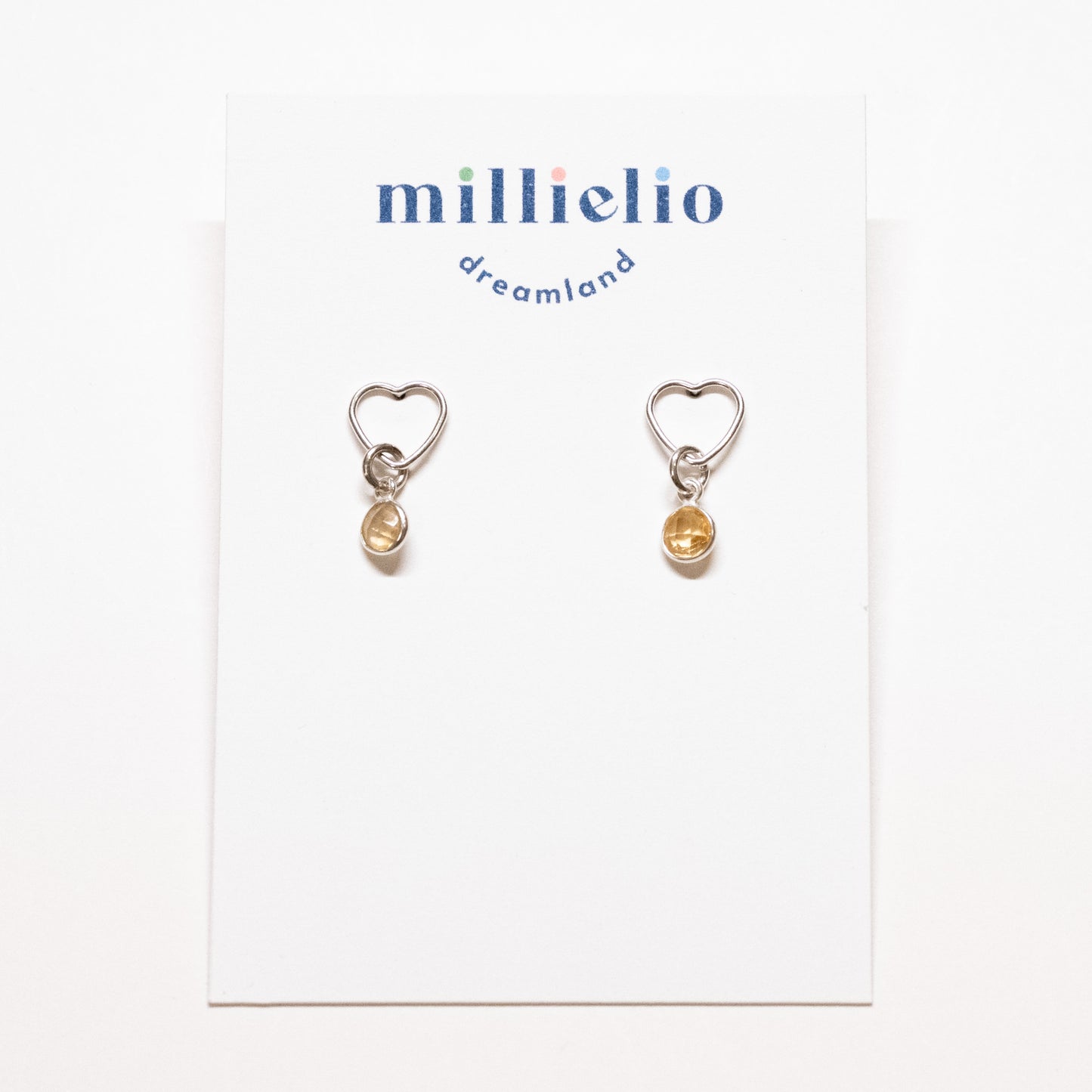 Heart Studs - Citrine