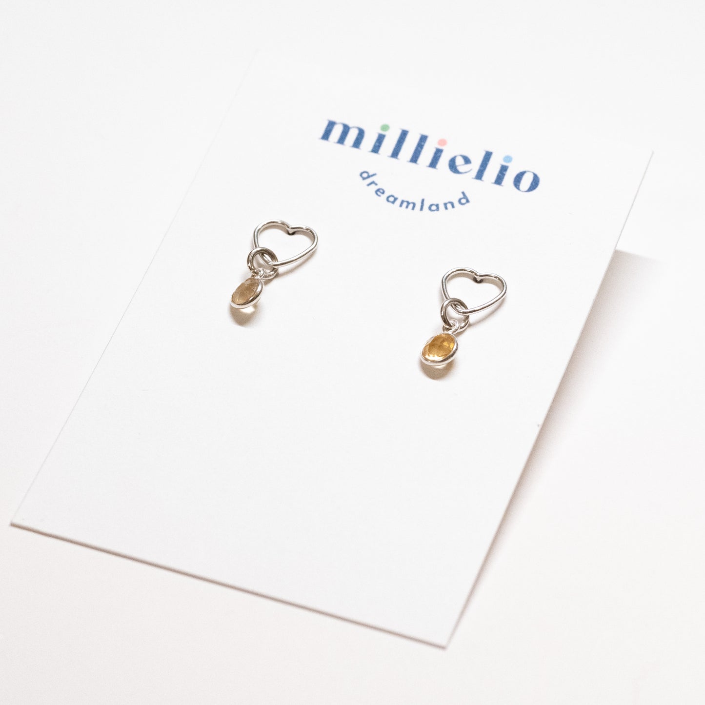 Heart Studs - Citrine