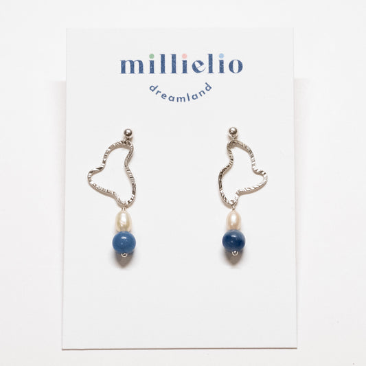 Squiggly Earrings - Blue Aventurine